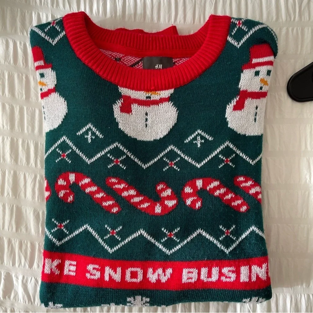 Christmas Knit Sweater Ugly Christmas Sweater Crewneck Large - Picture 5 of 7